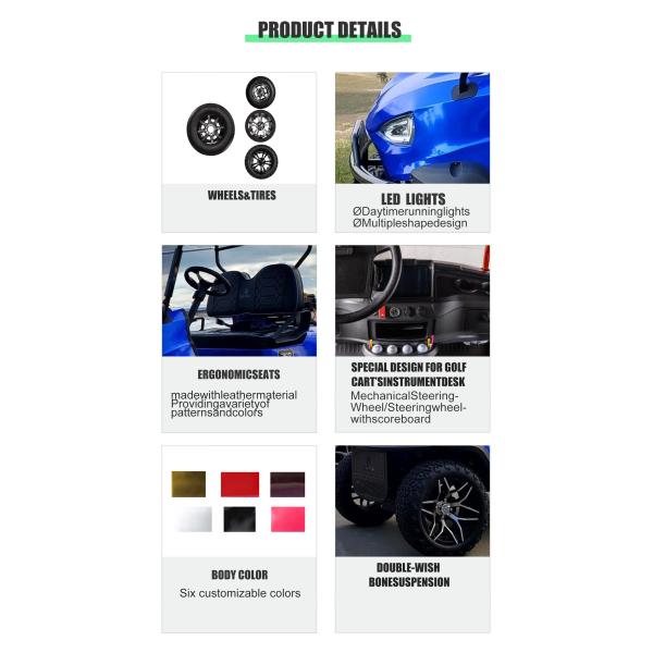 48V/60V/72V Controller Solar Panel Power Generation Golf Cart for in Factories