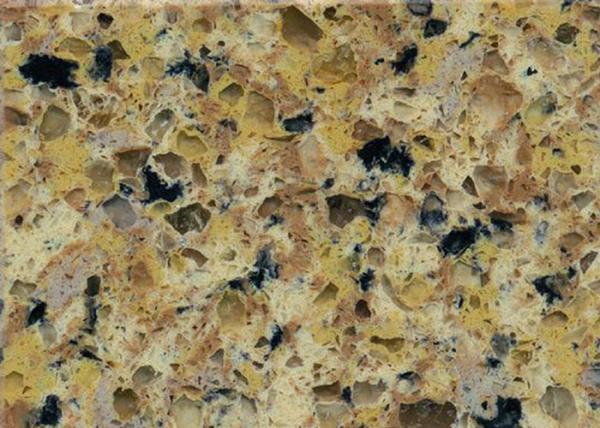 Multi Color Yellow Color Quartz Stone Countertops For Bathroom Vanity Kitchen Countertop