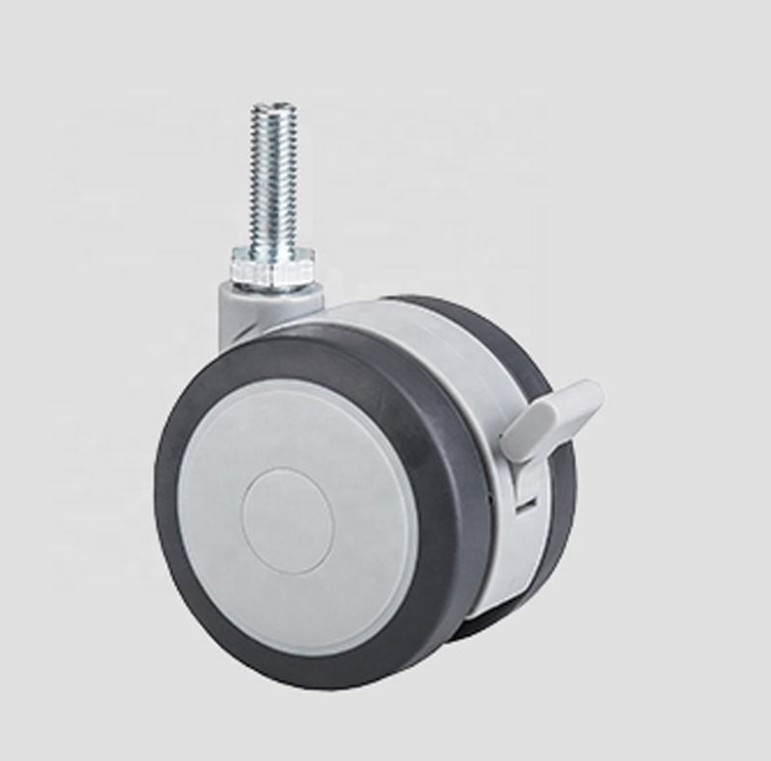 3 Inch M10 Threaded Stem TPR Locking Living Room Office Chair Kitchen Garden Furniture Castors Wheels