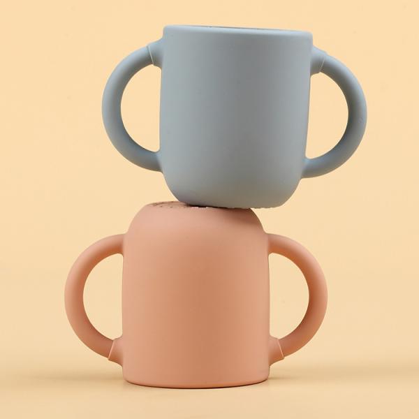 Organic Toddler Silicone Training Cup 11*6*8cm Unbreakable Silicone Drinking Cups