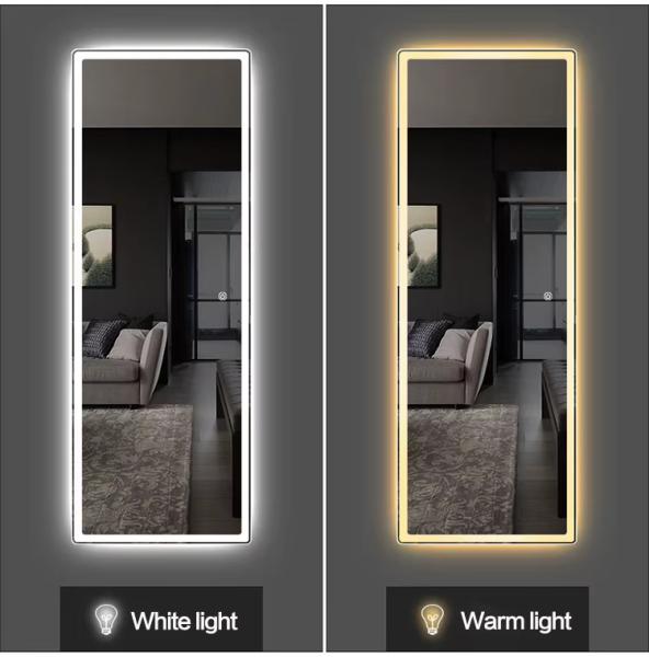 Decorative Full Length Mirror With LED Lights , Dimmable LED Smart Bathroom Mirror