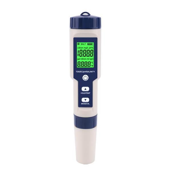5 - In - 1 Water Quality Tester PH/TDS/EC/Salinity/Temp Meter For Home Aquarium Lab