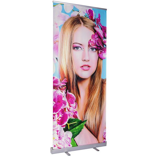 Flowery Roll Up Advertising Banners Cloth Promotional Pull Up Banners Custom Made