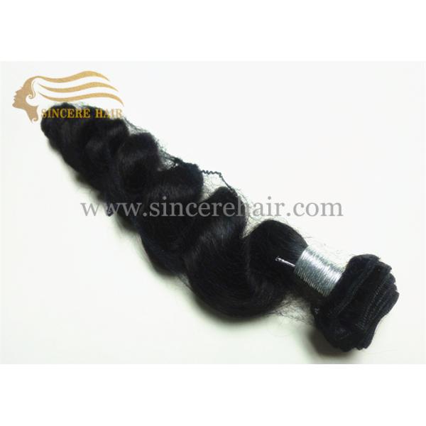 22" Loose Wave Hair Extensions Wefts for sale - Loose Wave Natural Black Virgin Remy Human Hair Weft Extension on Sale 22