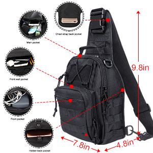 Outdoor Army Camouflage Fanny Pack Waist Bag Tactical Backpack, ornaments Cross-Body Molle Sling Shoulder Back