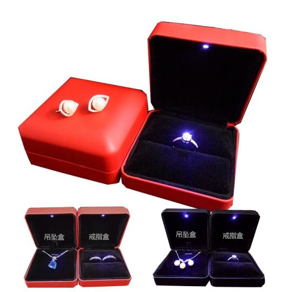 2015 unique design made in china luxury PU leather LED jewelry box