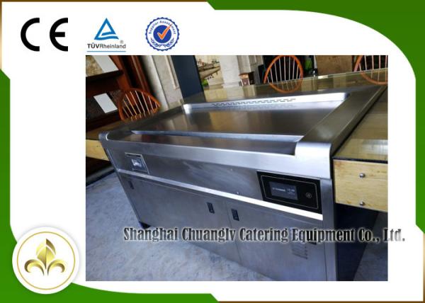 10 Seats SS Smoke Down Exhaustion Rectangle Electric Teppanyaki Table Grill