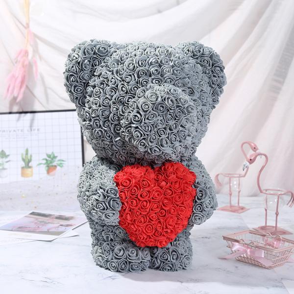 PE Roses Bear with More Colors Bear Roses for Christmas Gift  Rose bear China factory Valantines day gift