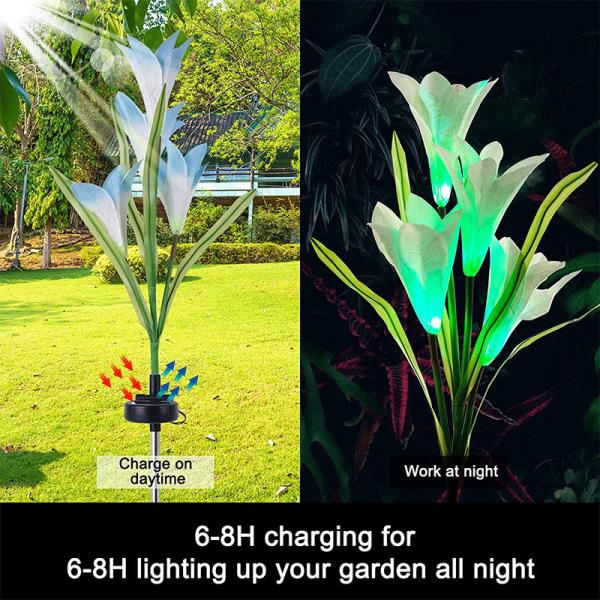 Color Changing Lily Flower Decoration Light 3500K 50lm RoHS Approved