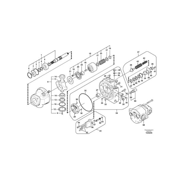 DH55 DH60 DX60 Hydraulic Pump Of Excavator DAYU AP2D28 K1033766A 400914-00350