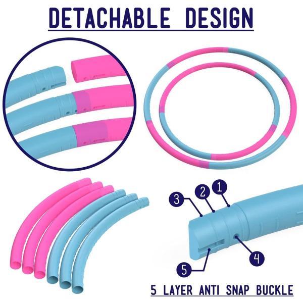 65cm 75cm Detachable Weighted Hula Hoop For Kids