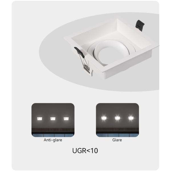 Commercial Adjustable Anti-Glare GU10 Recessed Spotlight Downlight Frame