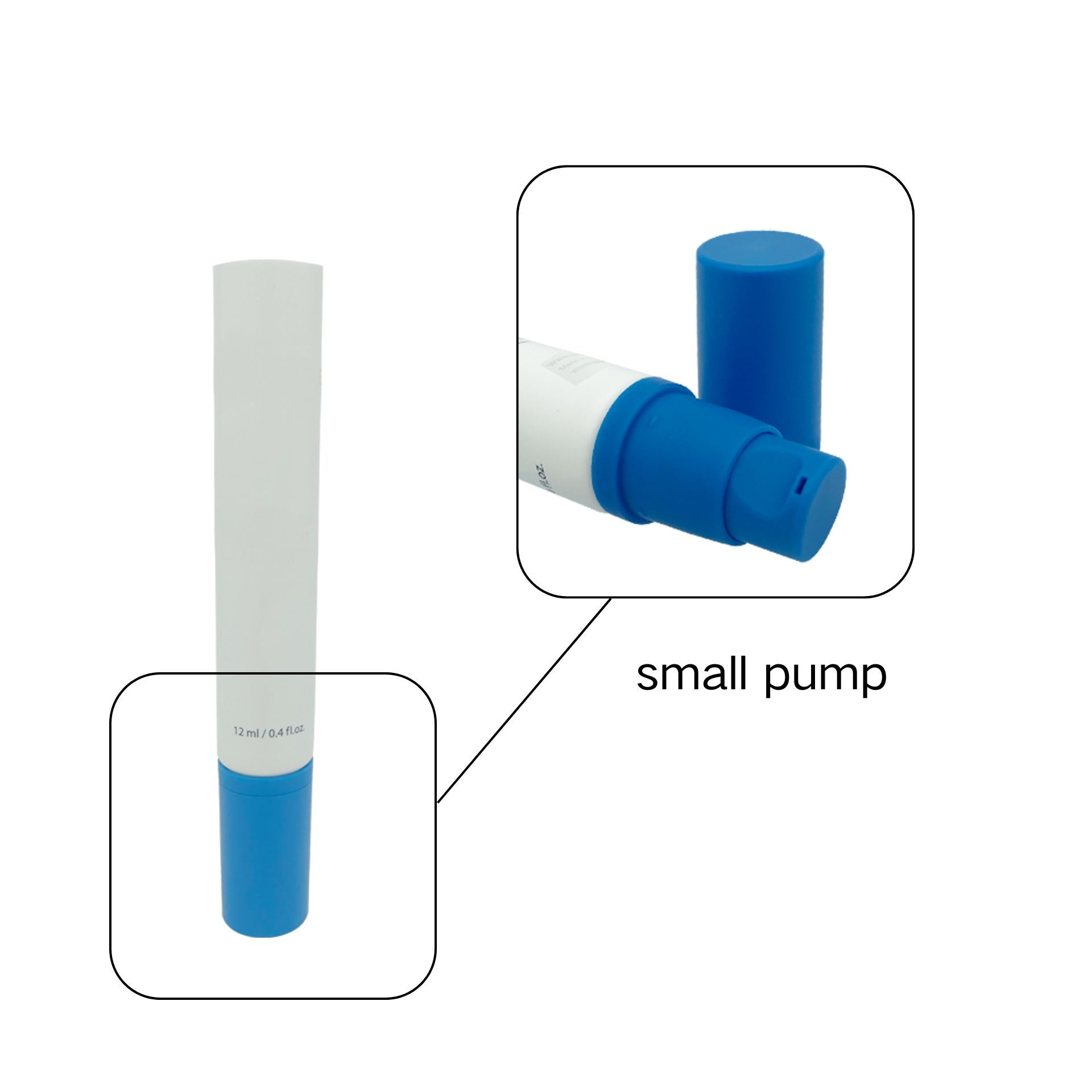 Small Sunscreen Face Cream PE ABL Airless Pump Tube 15g for Foundation Eye Cream Squeeze Empty Glossy Matte Packaging