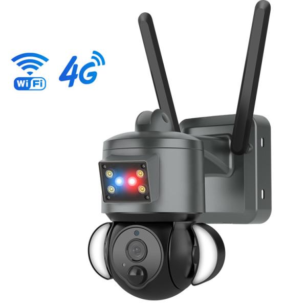 4G Floodlight Intelligent Solar Energy Alert Ptz Camera With PIR Detection