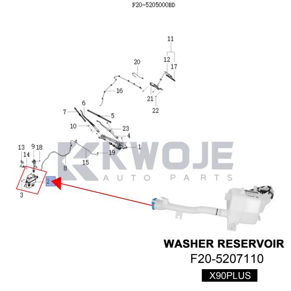 OEM F20-5207110 WASHER RESERVOIR  for Jetour X90 PLUS