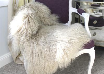 Hypoallergenic de pouco peso do tapete da pele de carneiro do Mongolian das polegadas *72 do bege 45 para a matéria têxtil home