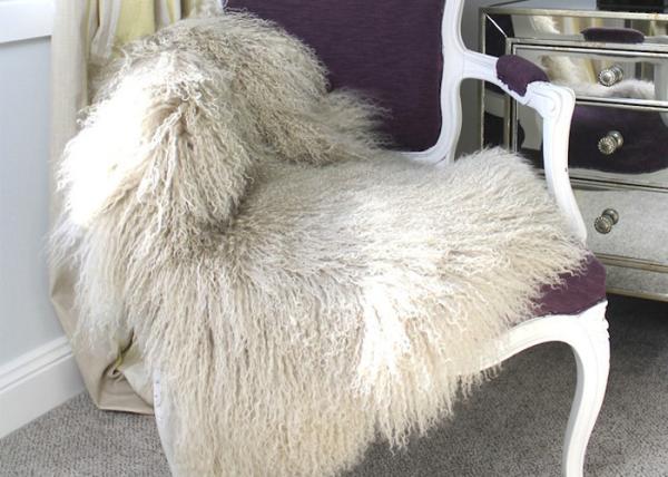Hypoallergénique léger de couverture mongole de peau de mouton de pouces *72 du beige 45 pour le textile à la maison