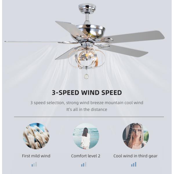 80Ra 65W 52 Inch Remote Control Ceiling Fan Commercial Ceiling Fans For Restaurants