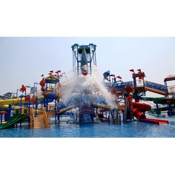 Commercial Medium Water House Aqua Playground Platform With Water Slide for Water Park