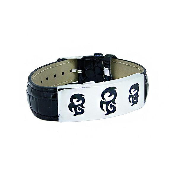 Europ American Fashion Trendy Stainless Steel Geniune PU Leather Bracelet Bangle LBL05