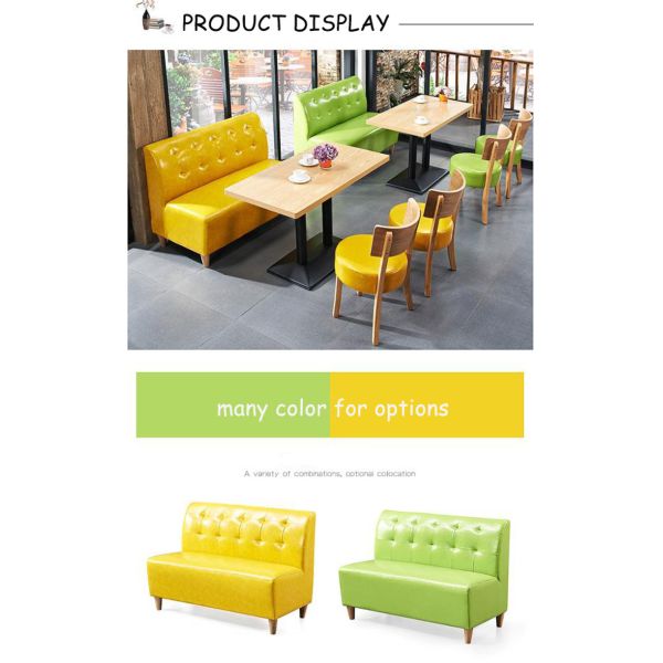 Popular Design Milk Tea Shop Booth Sofa Seating Customized Dining Table and Chairs for Restaurant Commercial Furniture for Cafe