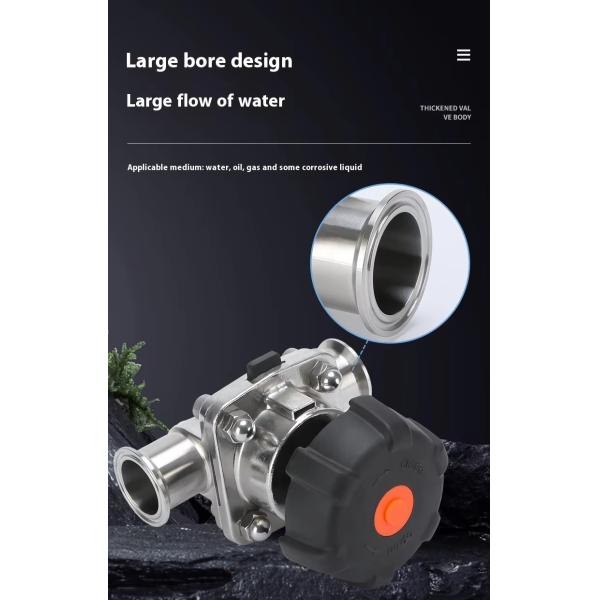 DN10 1/2 дюймовый ручной клапан диафрагмы PC ручной колесо