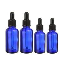 Conta-gotas azul 10ml 20ml Boston de Amber Empty Glass Bottle With recarregável com tampão de parafuso