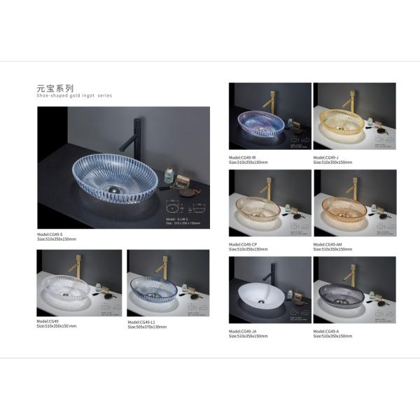 93% Light Refraction Crystal Glass Wash Basin Modern Luxury Italy Style For Bathroom