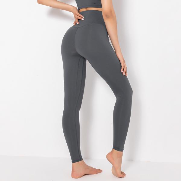 Yoga suit nude yoga pants women high waist hip-lift running tight elastic fitness pants