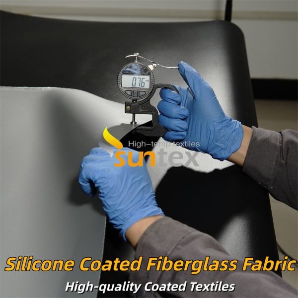 Fire Retardant Silicone Coated Fiberglass Fabric Grey Double Sided Glass Fabric Suitable for Thermal Insulation and Flame Resistant Curtains
