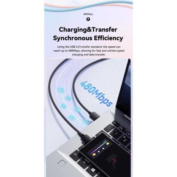 Nylon TPE Material A-C USB A To C Cable 100W ESSAGER ES-X46