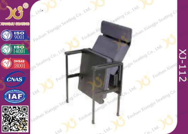 Metal Lecture Hall Seating / Musical Hall Seats / Stacking Church Chairs with Book Net