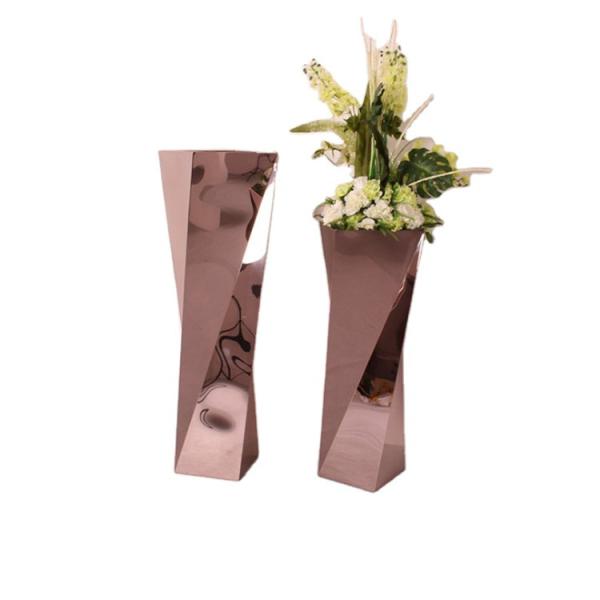Rotational Stainless Steel Garden Pots Metal Flower Planter Mirror Finishing
