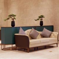 Sofá de tela fina y silla de salón sofisticado conjunto de muebles del vestíbulo del hotel