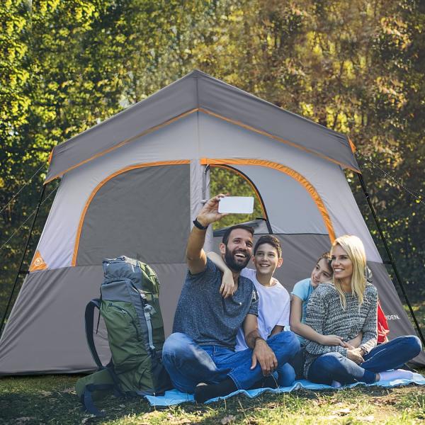 HIKERGARDEN Tente de camping pour 6 personnes - Portable facile à installer Tente familiale pour le camp, Tente de cabine en tissu étanche à l'air libre