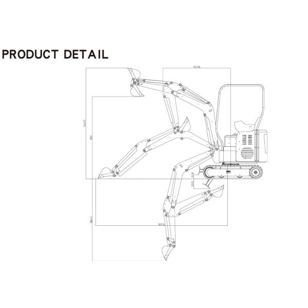 KV17 Diesel Mini Excavator 20kw With 18L Fuel Tank
