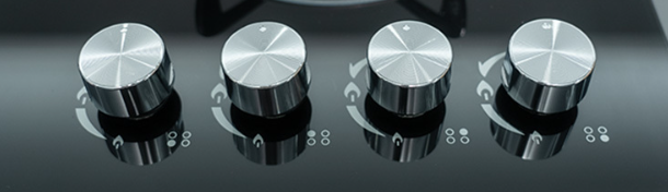 High Capacity 4 Burner Gas Cooktop Providing Even Heat Distribution and Simple Control Knobs Ideal for Restaurant Kitchens