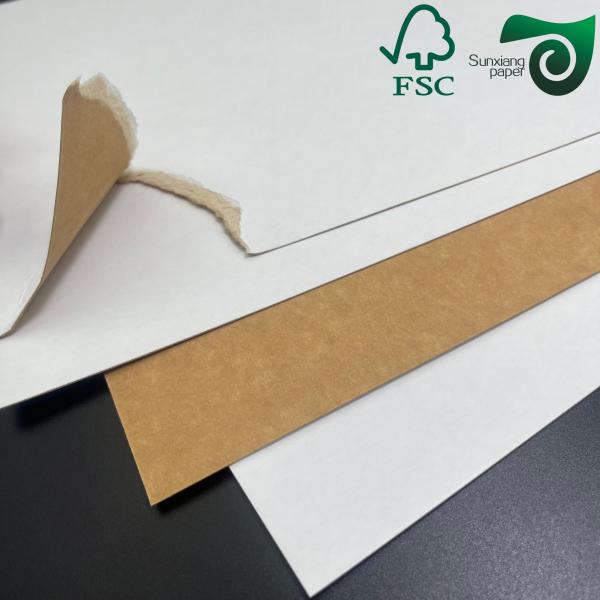 325gsm Food Grade Kraft Paper White Coated Front Brown Back  Made From Virgin Pulp FSC