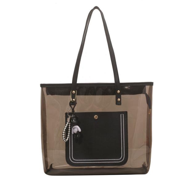 Popular Beach Large-Capacity Transparent Bag Women'S Summer New Jelly Shoulder Bag Foreign Style Tote Bag