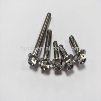 M6 M8 M10 M12 Titanium Race Parts Hex Flange Head Bolts With Drilled Hole