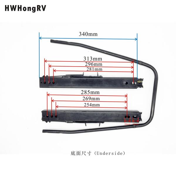 HWHongRV Campervan car seat slider mechanism for the van seating campervan seats double lock rail gamer chair parts sliding
