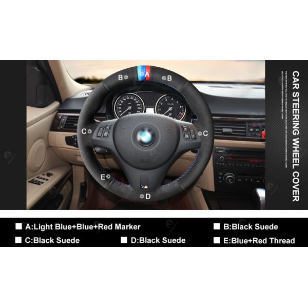 Hand Sewing Suede Steering Wheel Cover for BMW 1 Series E81 E82 E87 E88 E90 LCI E91 M3 E92 E93