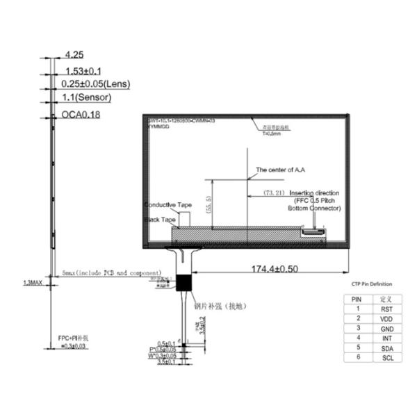 Китайская фабрика 10,1 дюйма TFT LCD дисплей 1280x800 пикселей IPS Тип LVDS с CTP