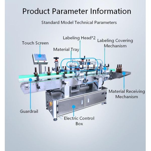 Fully automatic double head round bottle labeling machine CH-306 neck label automatic labeling machine