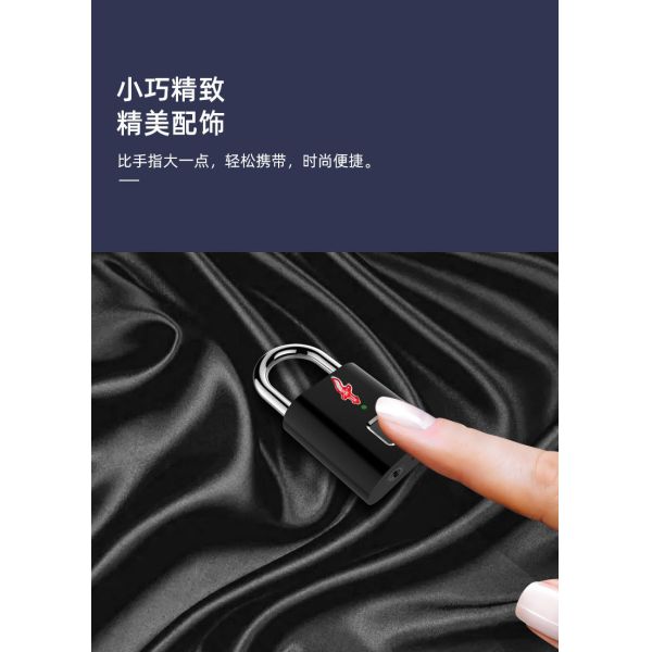 Hot Selling Durable Biometric 10 Fingerprints TSA Smart Fingerprint Padlock Custom Luggage Security with Travel Luggage