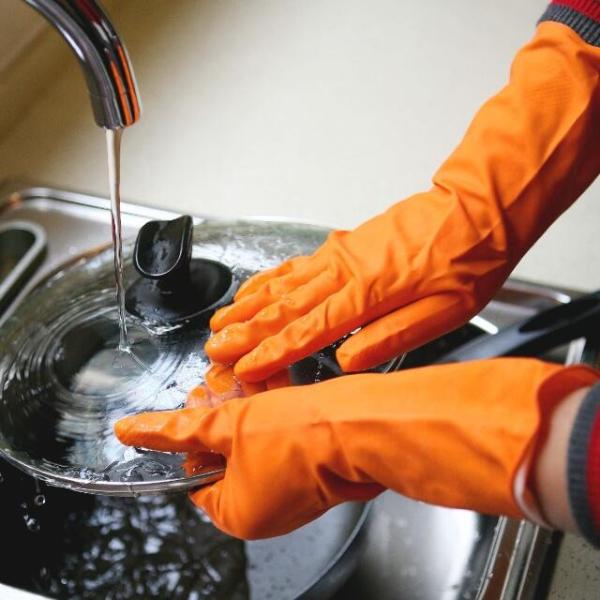 Waterproof  Durable Latex Kitchen Rubber Gloves Dishwashing Gloves For Kitchen