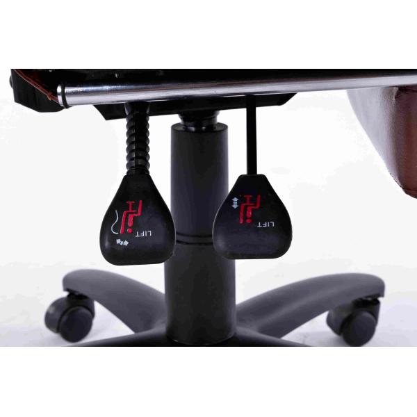 PU Brown Leather Reclining Office Chair With Footrest Retractable Reducing Tension