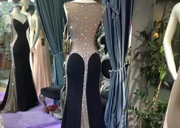 Sexy Diamond Mermaid Prom Dress , Sweetheart Fishtail Dress See Through Style