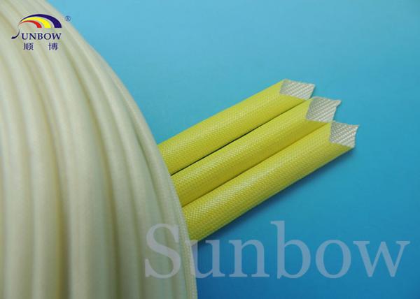 Yellow F Class Acrylic Fiberglass Sleeving Electrical Heat Protection Sleeve