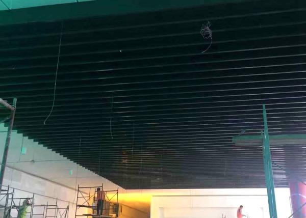 Teto de alumínio revestido rolo do defletor da cor de madeira para o shopping 12 anos de garantia